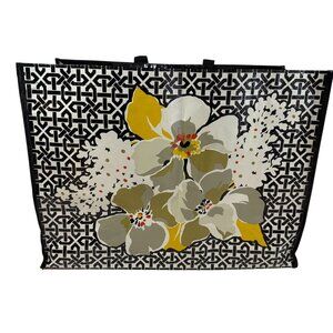 Vera Bradley Dogwood Reusable Shopping Market Tote Bag Floral Scottie Dog Pocket